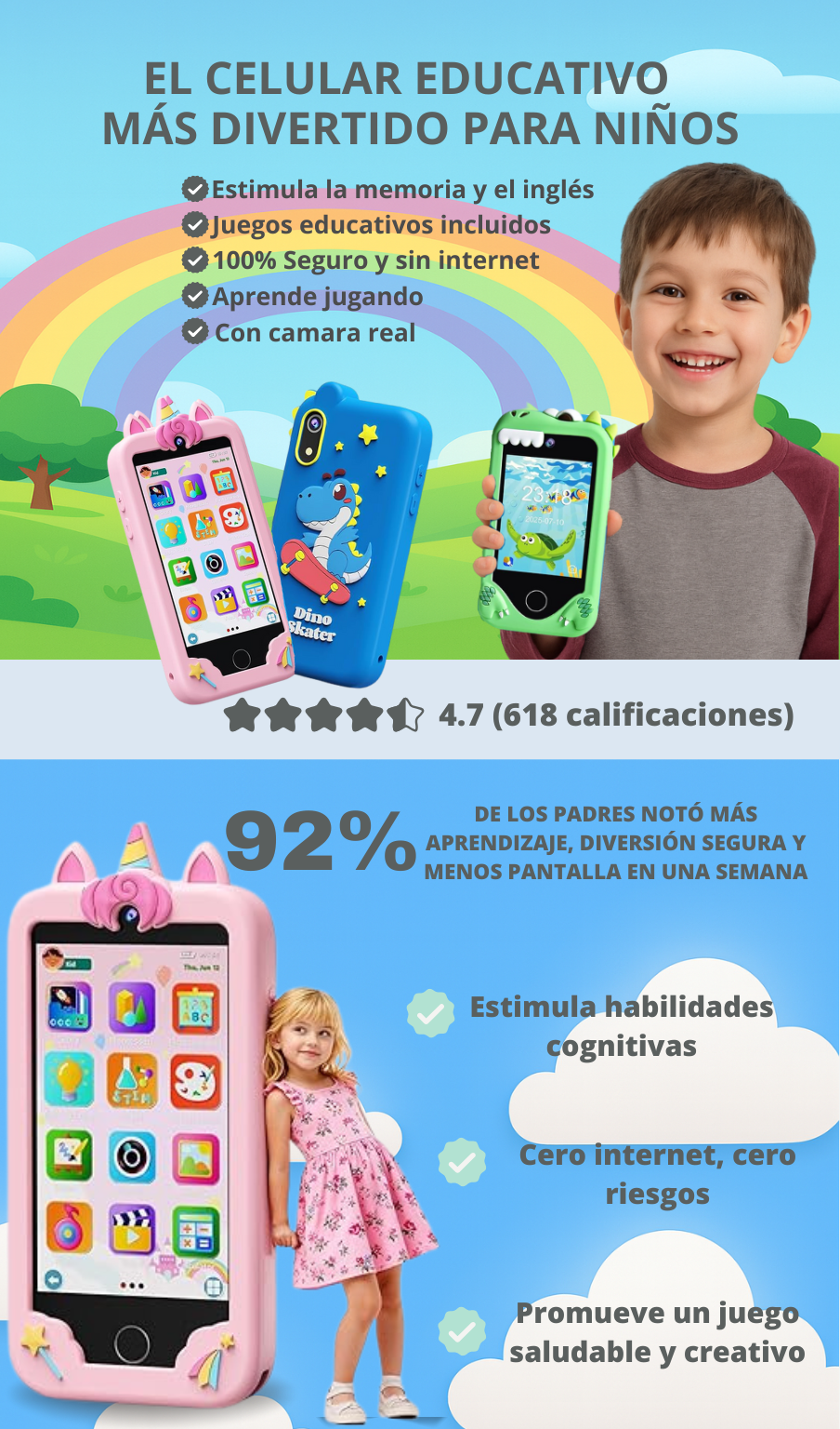 KIDS PHONE® EL CELULAR QUE LOS NIÑOS AMAN Y LOS PAPÁS APRUEBAN