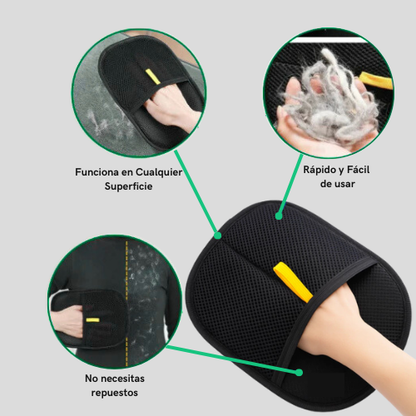 GUANTE REMOVEDOR DE PELO ELECTROESTATICO CLEANGLOVE™ 2x1 + eBook GRATIS