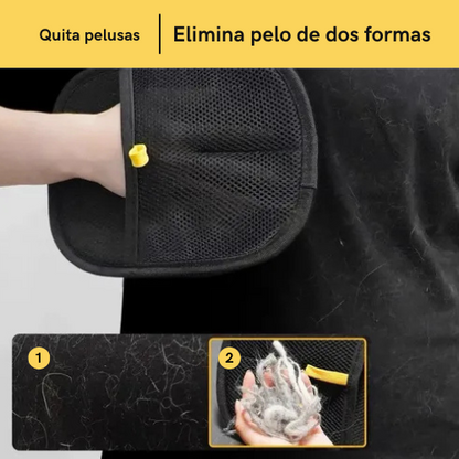 GUANTE REMOVEDOR DE PELO ELECTROESTATICO CLEANGLOVE™ 2x1 + eBook GRATIS